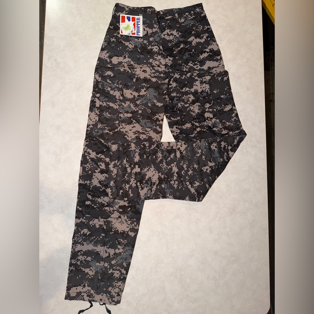 Propper Subdued Urban Digital Camo Battle Rip ACU Trousers Teflon Small Long NWT